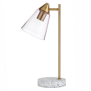 EVA TABLE LAMP PINK/WHITE/BRASS