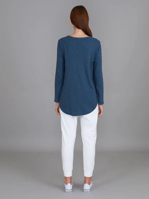SCARLET LONG SLEEVE TEE -  INDIGO