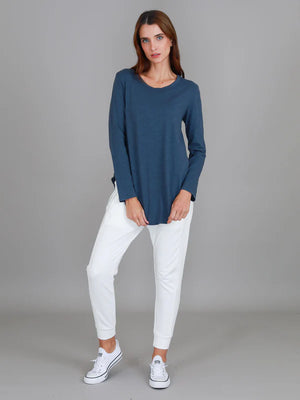 SCARLET LONG SLEEVE TEE -  INDIGO