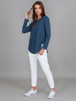 SCARLET LONG SLEEVE TEE -  INDIGO