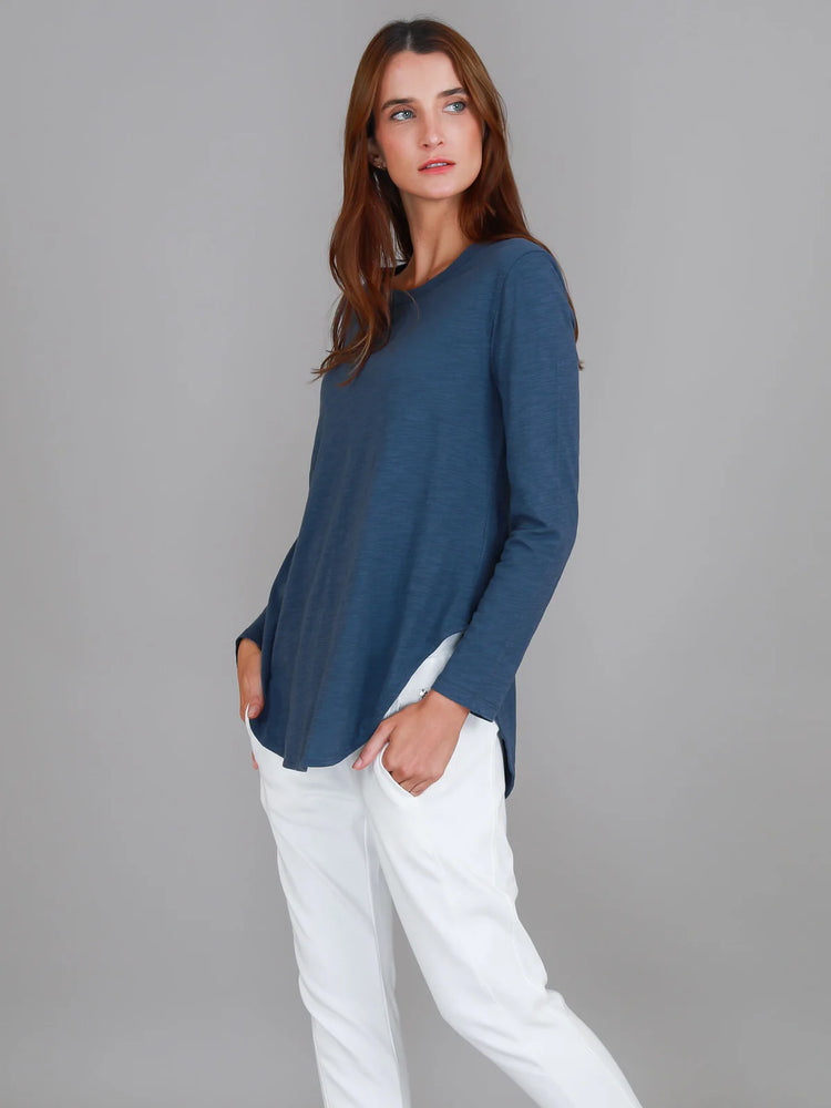 SCARLET LONG SLEEVE TEE -  INDIGO