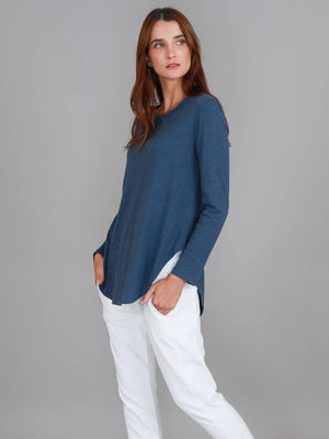 SCARLET LONG SLEEVE TEE -  INDIGO