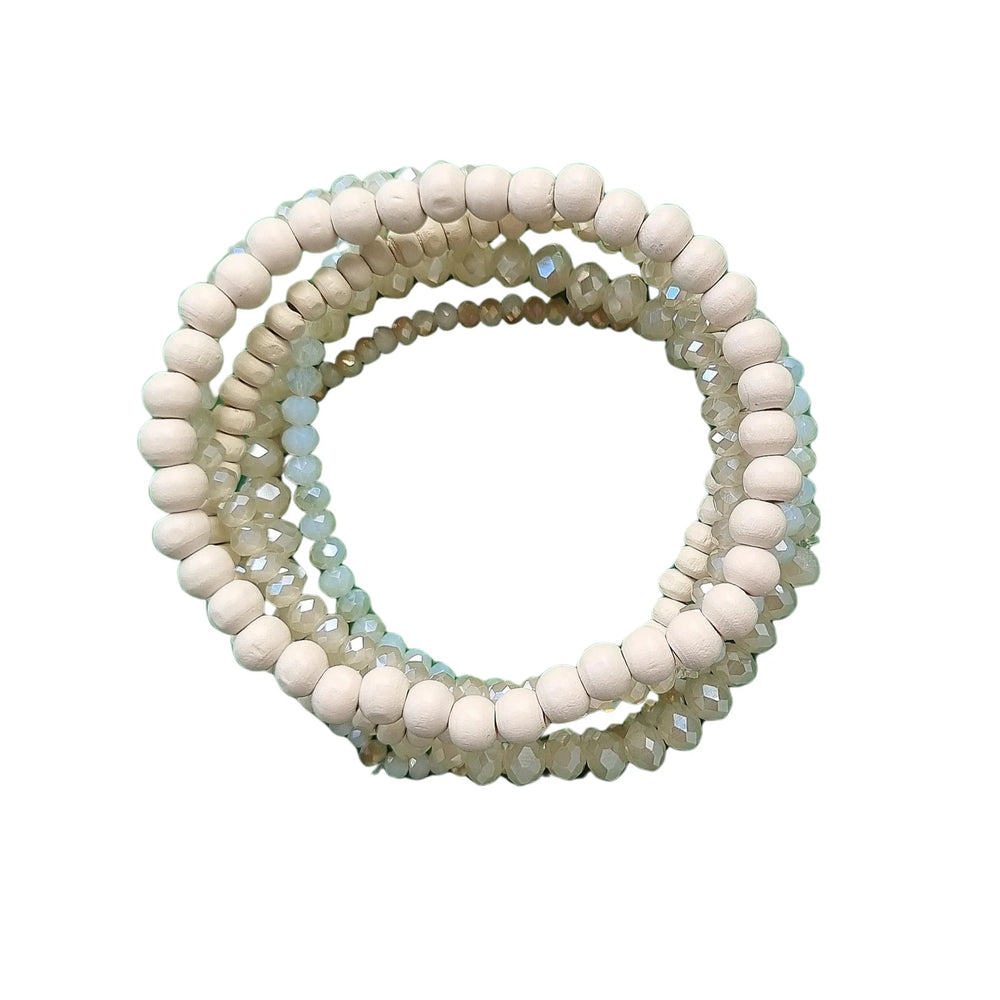 MILKY BEADED BRACELET SET