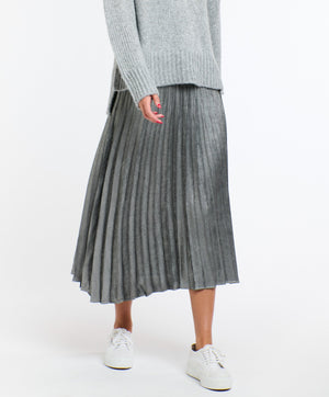 METALLIC SKIRT - PEWTER