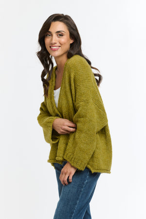 WOODLAND CARDI - OLIVE
