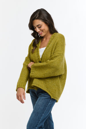 WOODLAND CARDI - OLIVE