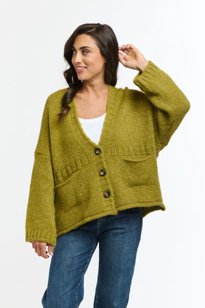 WOODLAND CARDI - OLIVE