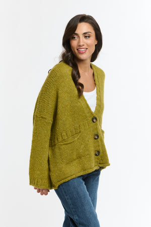 WOODLAND CARDI - OLIVE