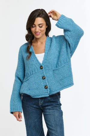 WOODLAND CARDI - BLUE