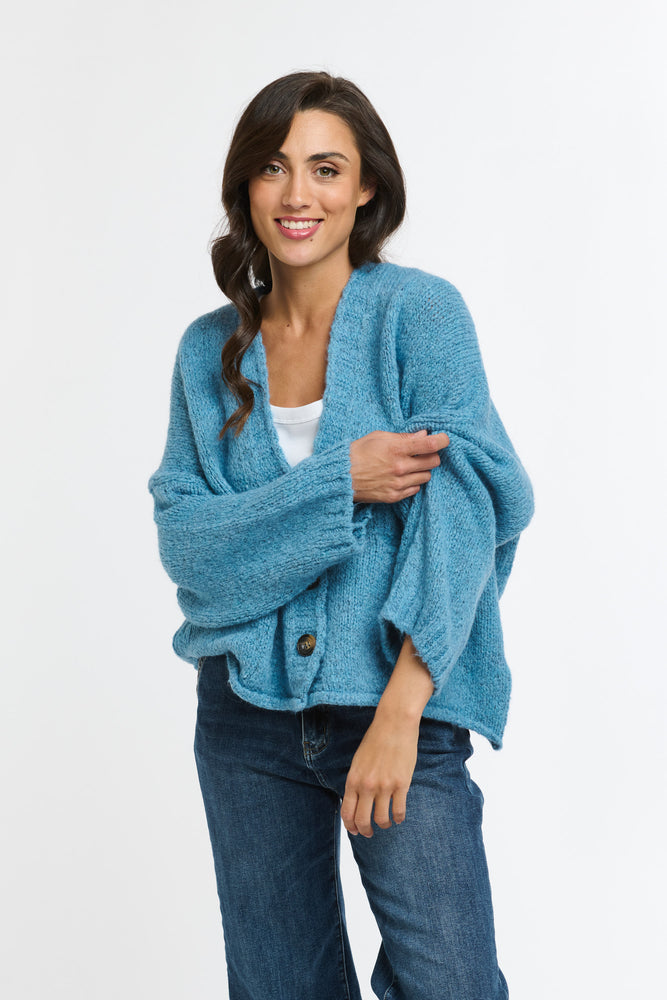 WOODLAND CARDI - BLUE