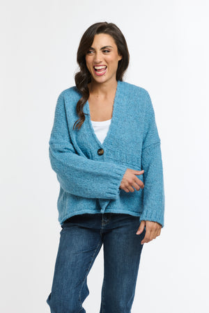 WOODLAND CARDI - BLUE