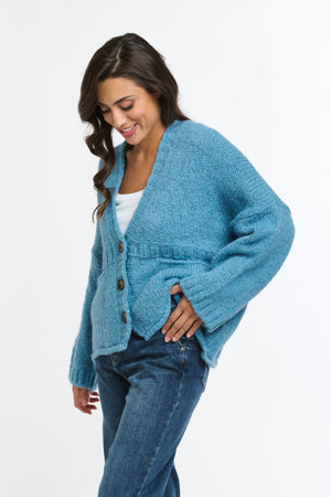 WOODLAND CARDI - BLUE