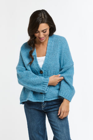 WOODLAND CARDI - BLUE