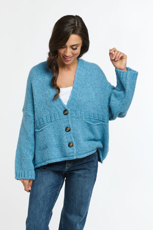 WOODLAND CARDI - BLUE