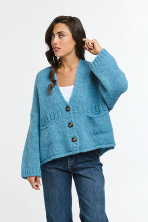 WOODLAND CARDI - BLUE