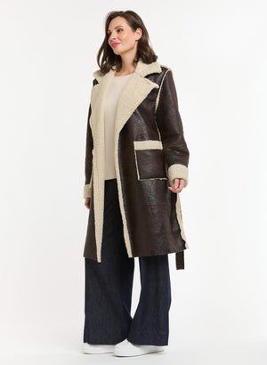 SHEARLING FAUX JACKET - CHOCOLATE