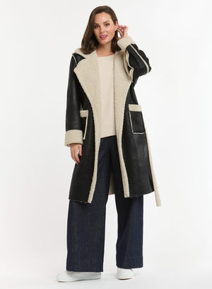 SHEARLING FAUX JACKET - BLACK