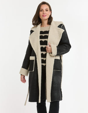 SHEARLING FAUX JACKET - BLACK