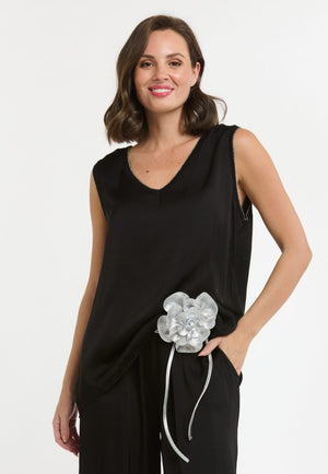 V-NECK CAMI - BLACK