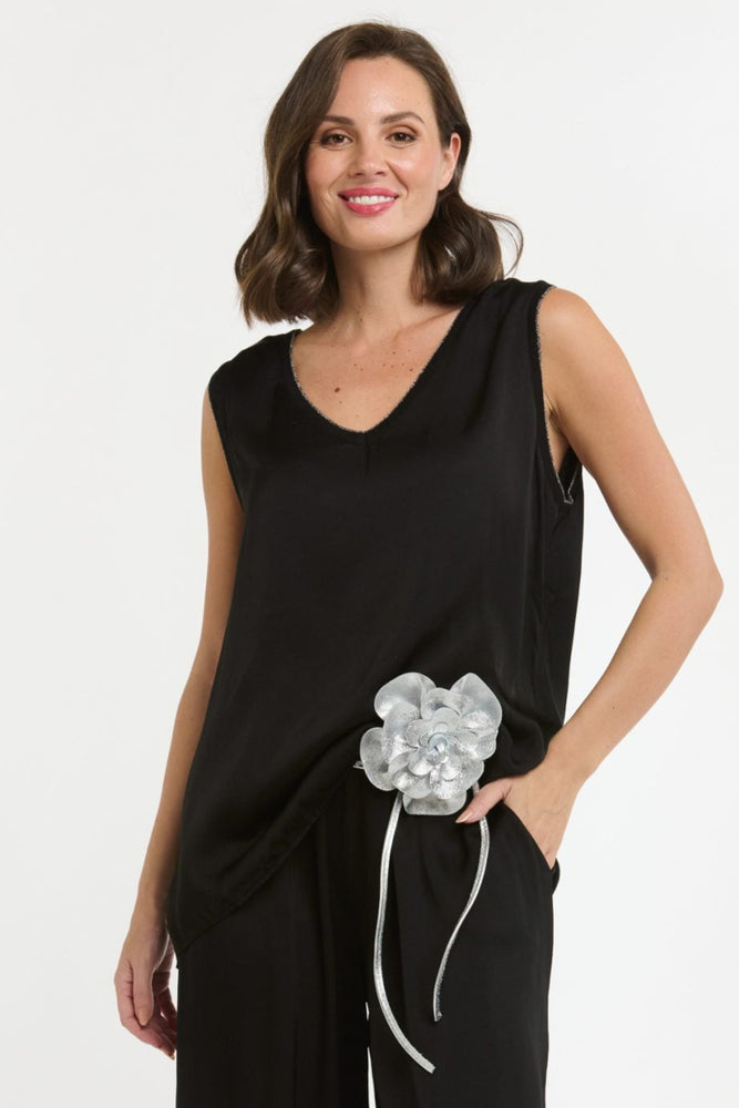 V-NECK CAMI - BLACK