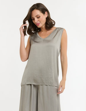 V-NECK CAMI - SILVER