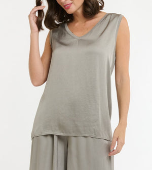 V-NECK CAMI - SILVER