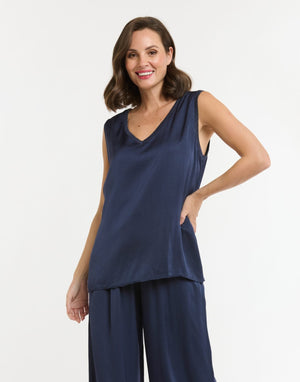 V-NECK CAMI - NAVY