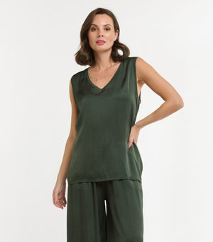 V-NECK CAMI - KHAKI