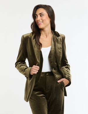 JETS VELEVT JACKET - KHAKI