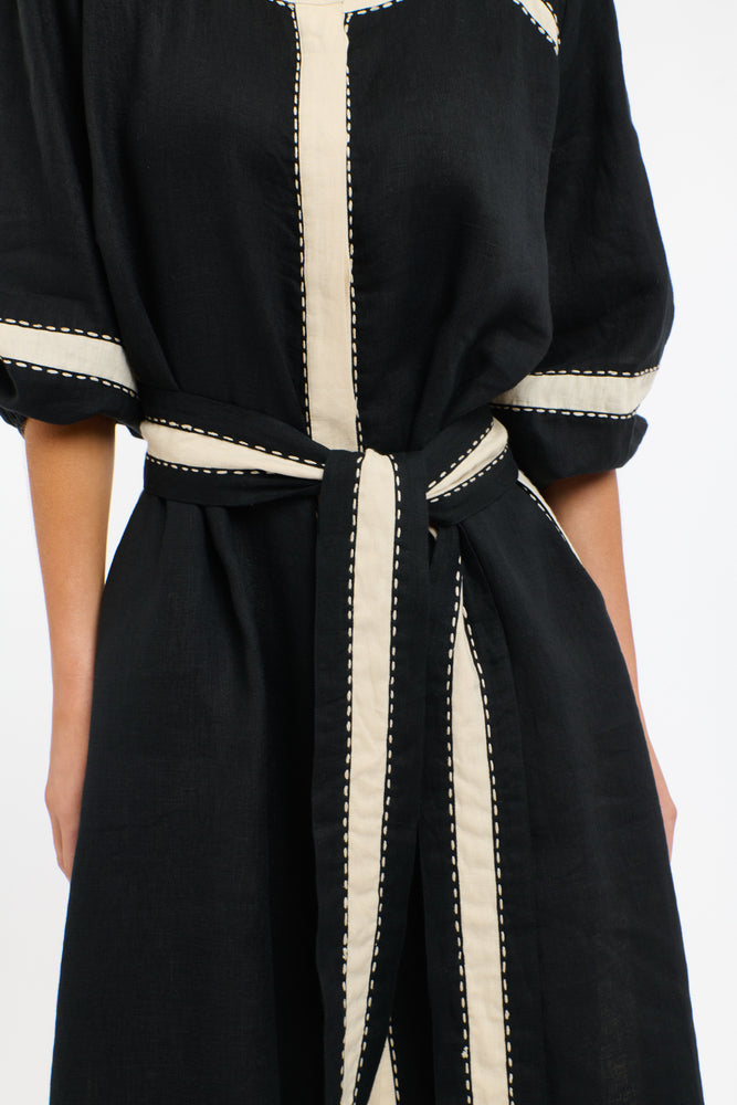 CAROLYN RESORT DRESS - BLACK