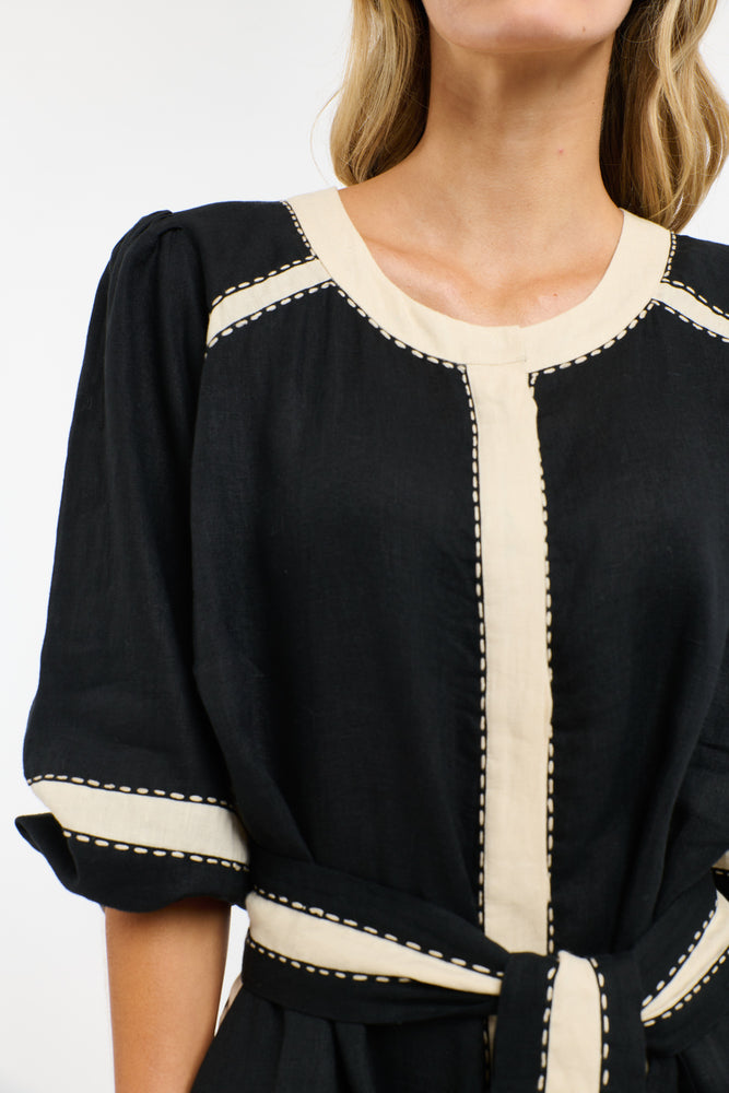 CAROLYN RESORT DRESS - BLACK