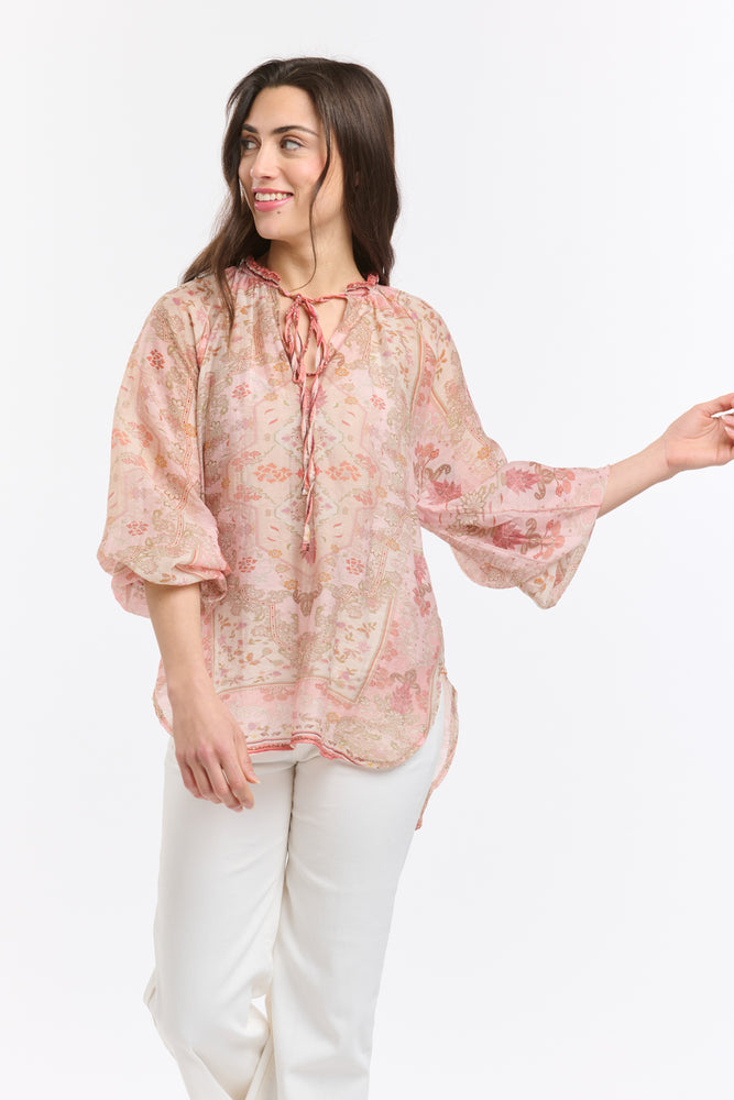 EMILY RUFFLE COLLAR - SHIRT - BLUSH