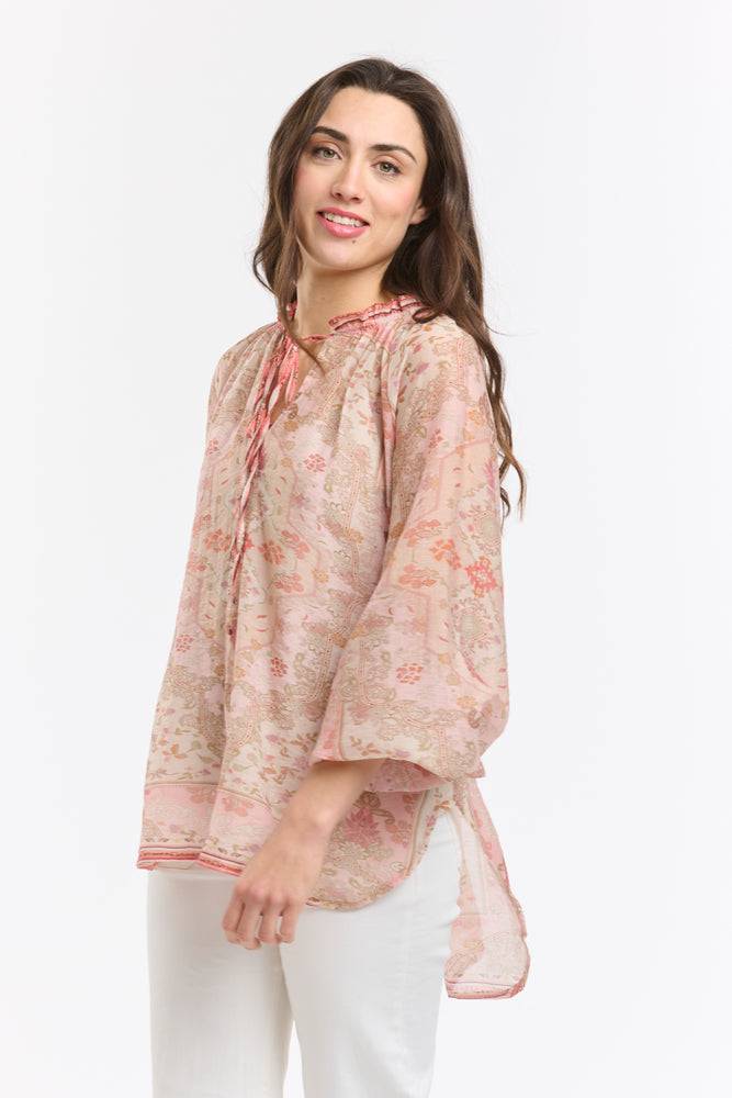 EMILY RUFFLE COLLAR - SHIRT - BLUSH