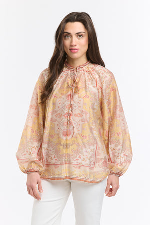 EMILY RUFFLE COLLAR - SHIRT - SAFFRON