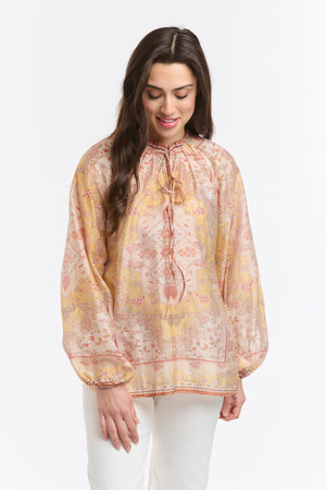 EMILY RUFFLE COLLAR - SHIRT - SAFFRON