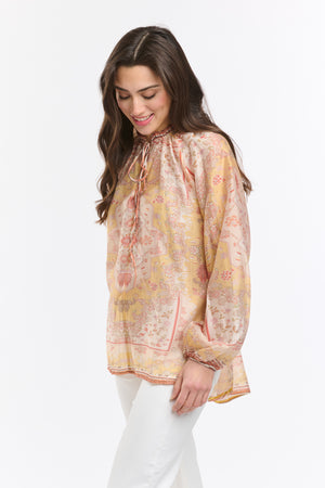 EMILY RUFFLE COLLAR - SHIRT - SAFFRON