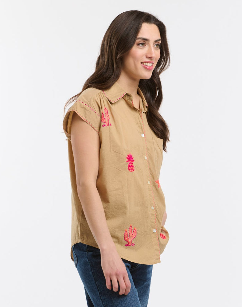 ANME EMBROIDERED SHIRT - BEIGE
