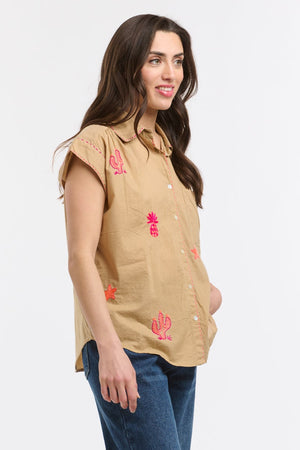ANME EMBROIDERED SHIRT - BEIGE
