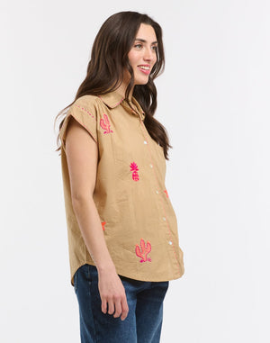 ANME EMBROIDERED SHIRT - BEIGE