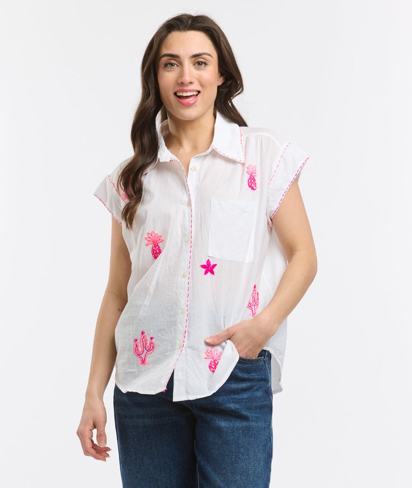ANME EMBROIDERED SHIRT - WHITE
