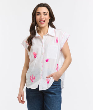 ANME EMBROIDERED SHIRT - WHITE