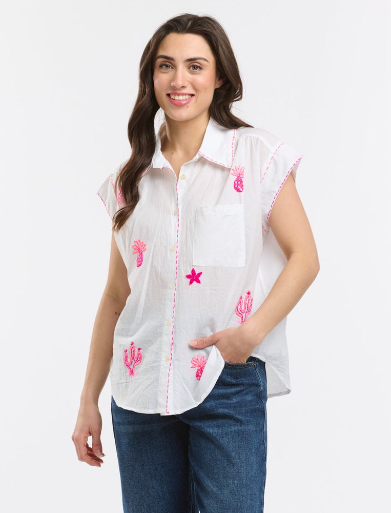 ANME EMBROIDERED SHIRT - WHITE