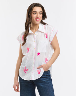 ANME EMBROIDERED SHIRT - WHITE