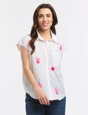 ANME EMBROIDERED SHIRT - WHITE