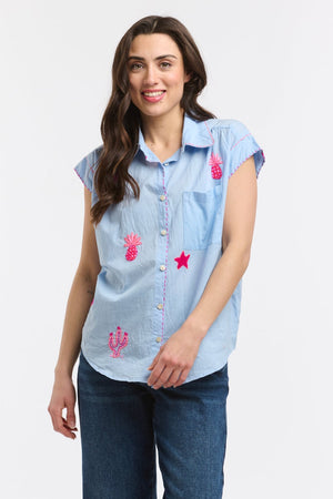 ANME EMBROIDERED SHIRT - BLUE