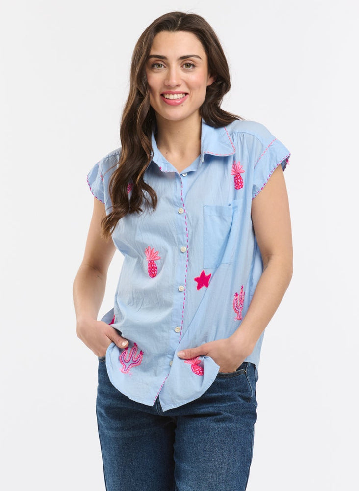 ANME EMBROIDERED SHIRT - BLUE