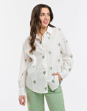 CACTUS SHIRT - SOLID WHITE