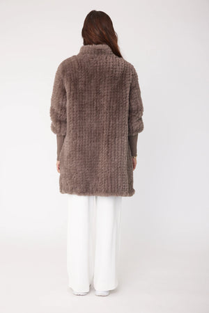 SUTTI FAUX FUR JACKET - TAUPE