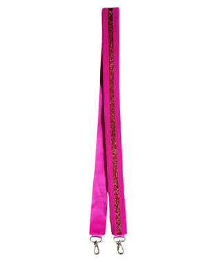 BEADED BAG STRAP - PINK STRIPE