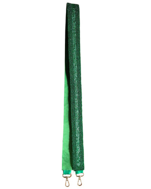 BEADED BAG STRAP - GREEN STRIPE
